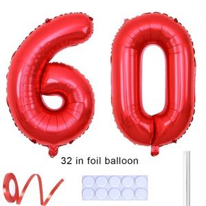 “60” Balloon in Red